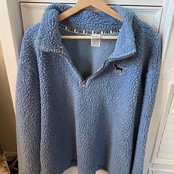 PINK Victoria's Secret Other - PINK blue sherpa quarter zip